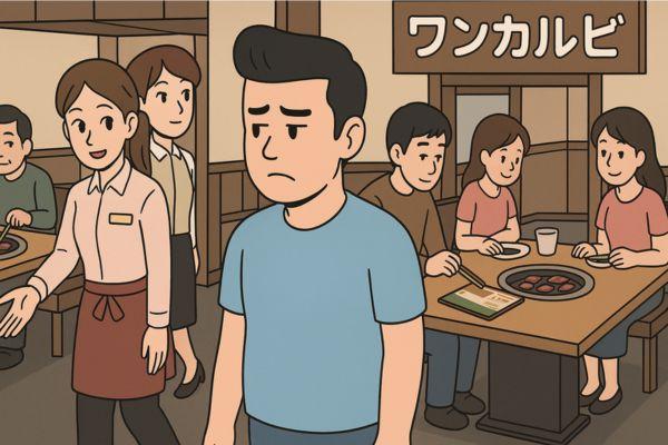 ワンカルビに一人で入るのは恥ずかしい?