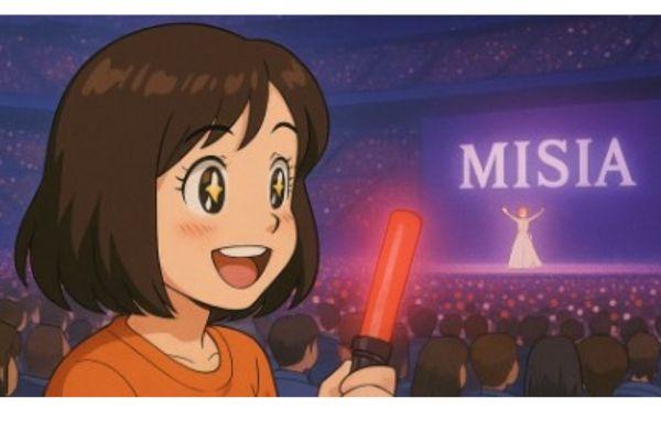 休日に一人でコンサートで観覧しているシーン